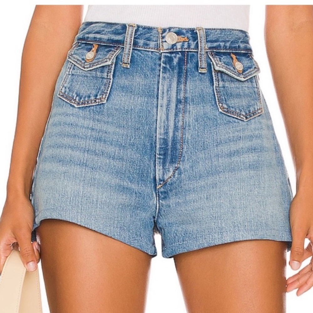 Re/Done Blue Jean Shorts High-Waisted Vintage-Inspired